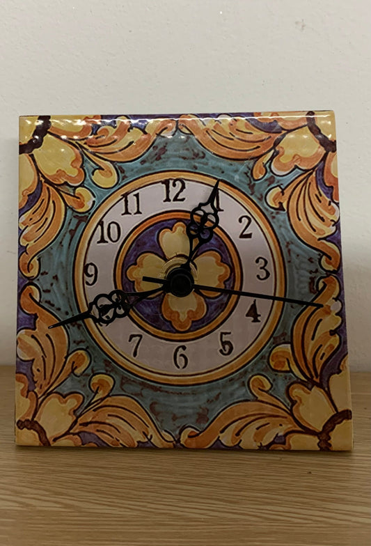 Orologio stampa sublimata su mattonella.